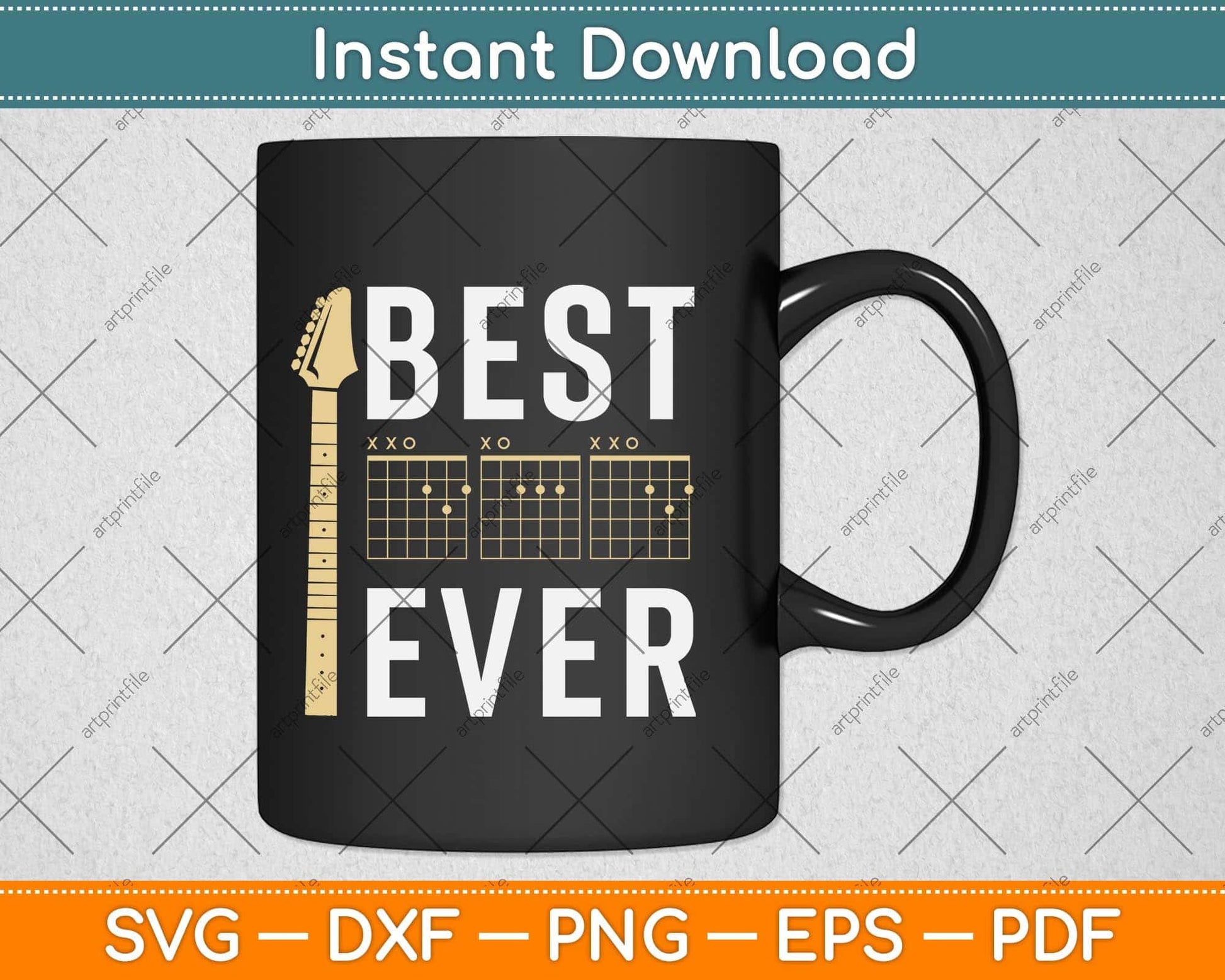 Guitarist Father Best Dad Ever D A D Chord Gifts Guitar Svg Png Dxf Digital Cutting File