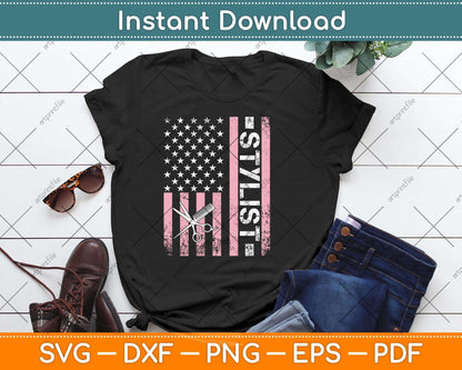 Hair Stylist American Flag Svg Png Dxf Digital Cutting File
