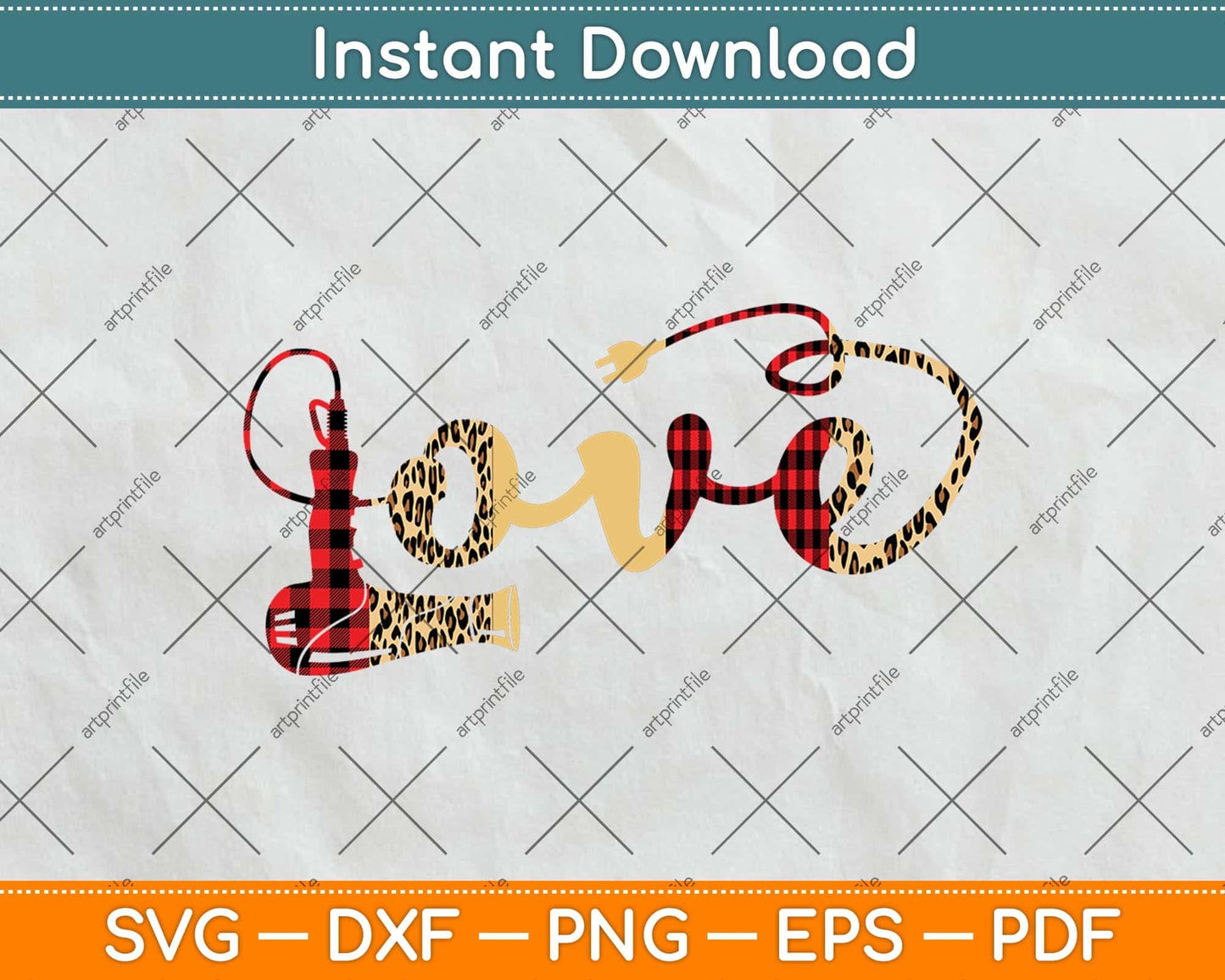 Hair Stylist Gift Valentine Hairdresser Leopard Animal Print Svg Png Dxf Cutting File
