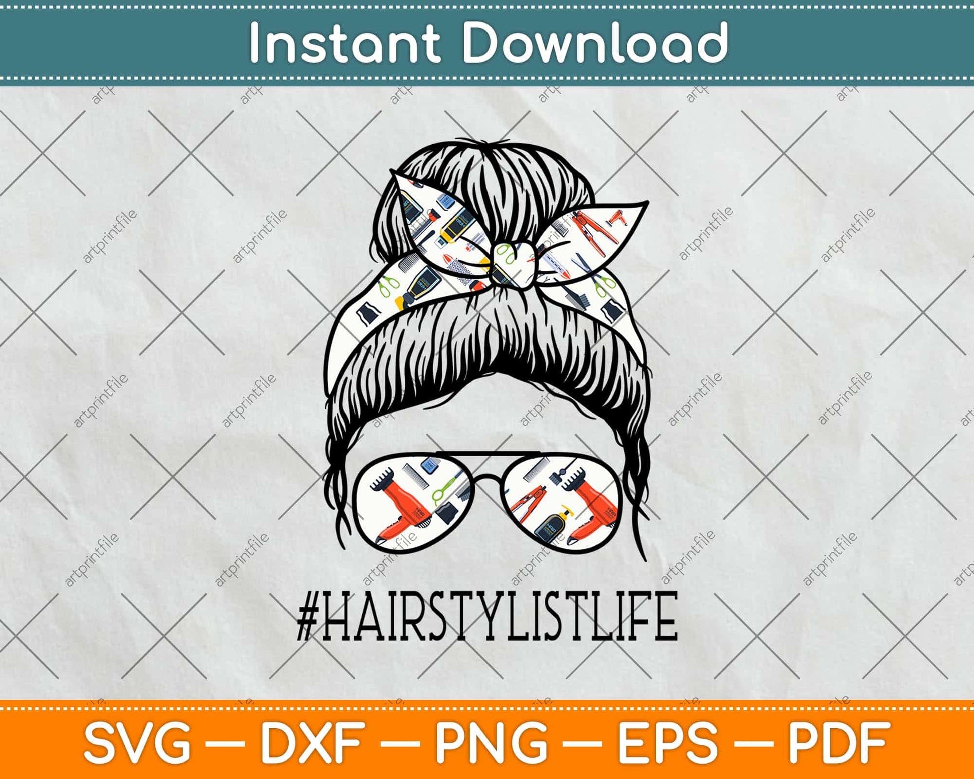 Hairstylist life Mom Messy Bun Hairstylist Life Mom Svg Png Dxf Digital Cutting File
