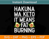 Hakuna Ma Keto It Means Fat Burning Keto Diet Svg Design