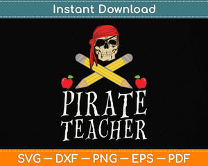 Halloween Pirate Teacher Svg Png Dxf Digital Cutting File