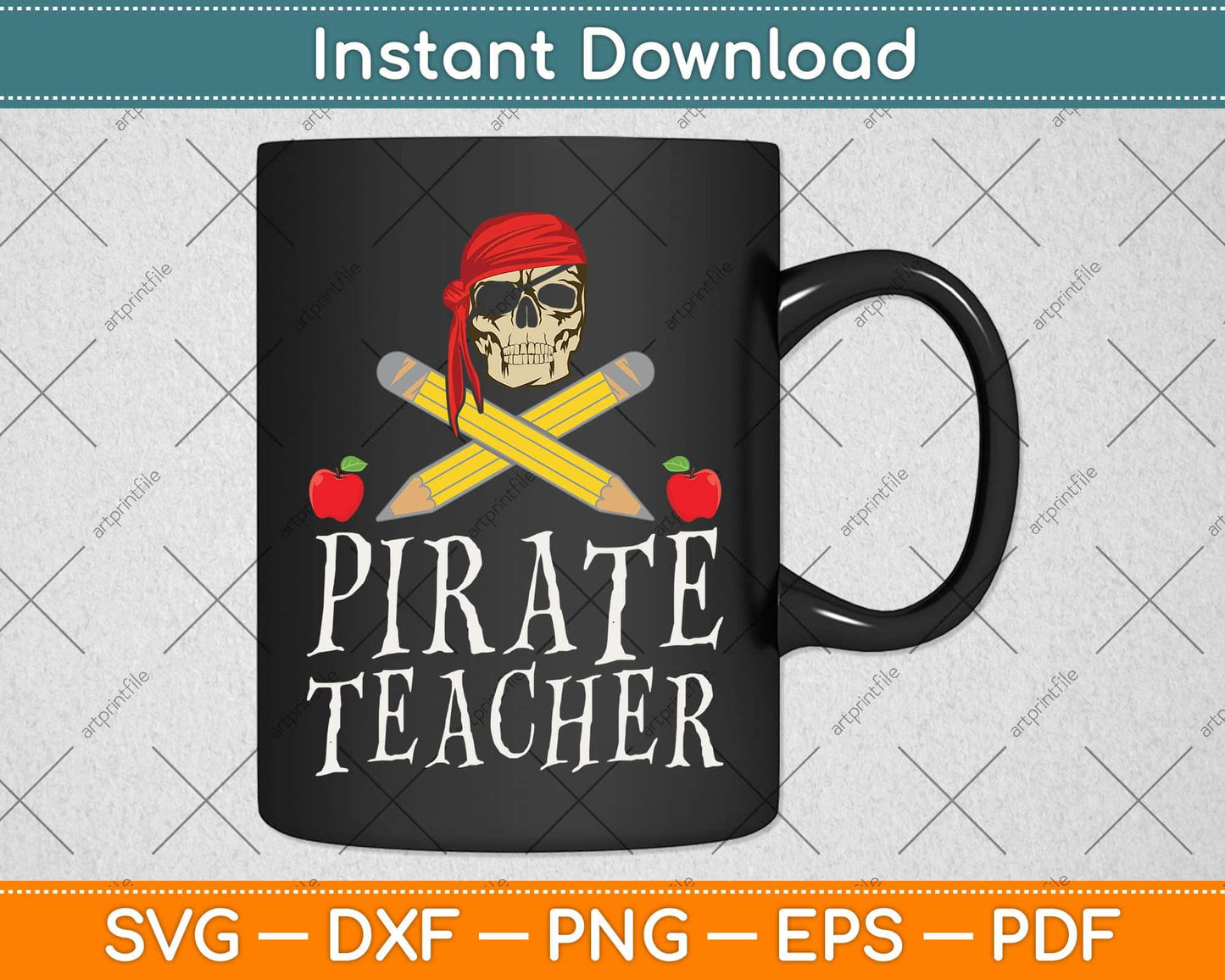 Halloween Pirate Teacher Svg Png Dxf Digital Cutting File