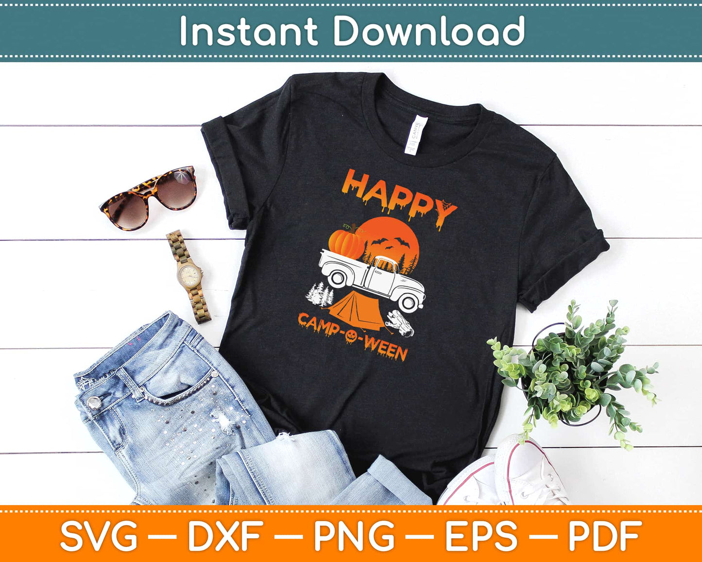 Happy Camp-o-ween Funny Camping Halloween Svg Design Cricut Cutting Files