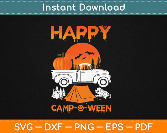Happy Camp-o-ween Funny Camping Halloween Svg Design Cricut Cutting Files