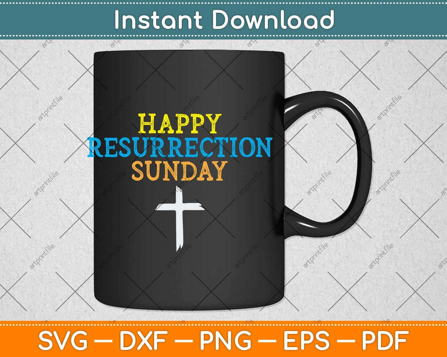 Happy Resurrection Sunday Easter Jesus Christian Svg Png Dxf Digital Cutting File