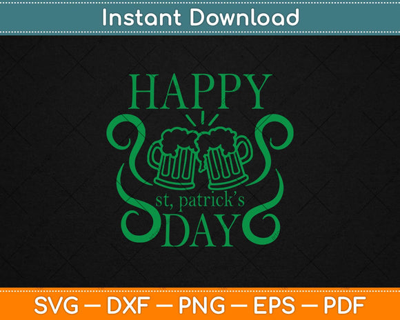 Happy St Patrick’s Day Svg Design Cricut Printable Cutting Files