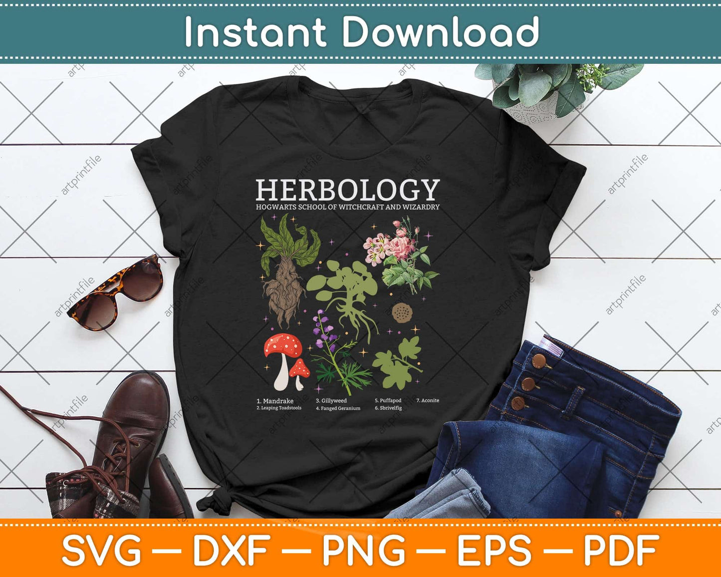 Herbology Plants Svg Png Dxf Digital Cutting File