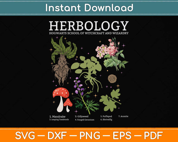 Herbology Plants Svg Png Dxf Digital Cutting File