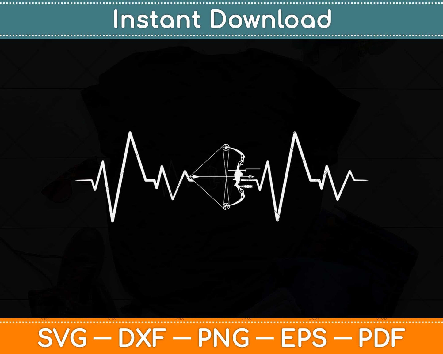 Heartbeat Archery Svg Png Dxf Digital Cutting File