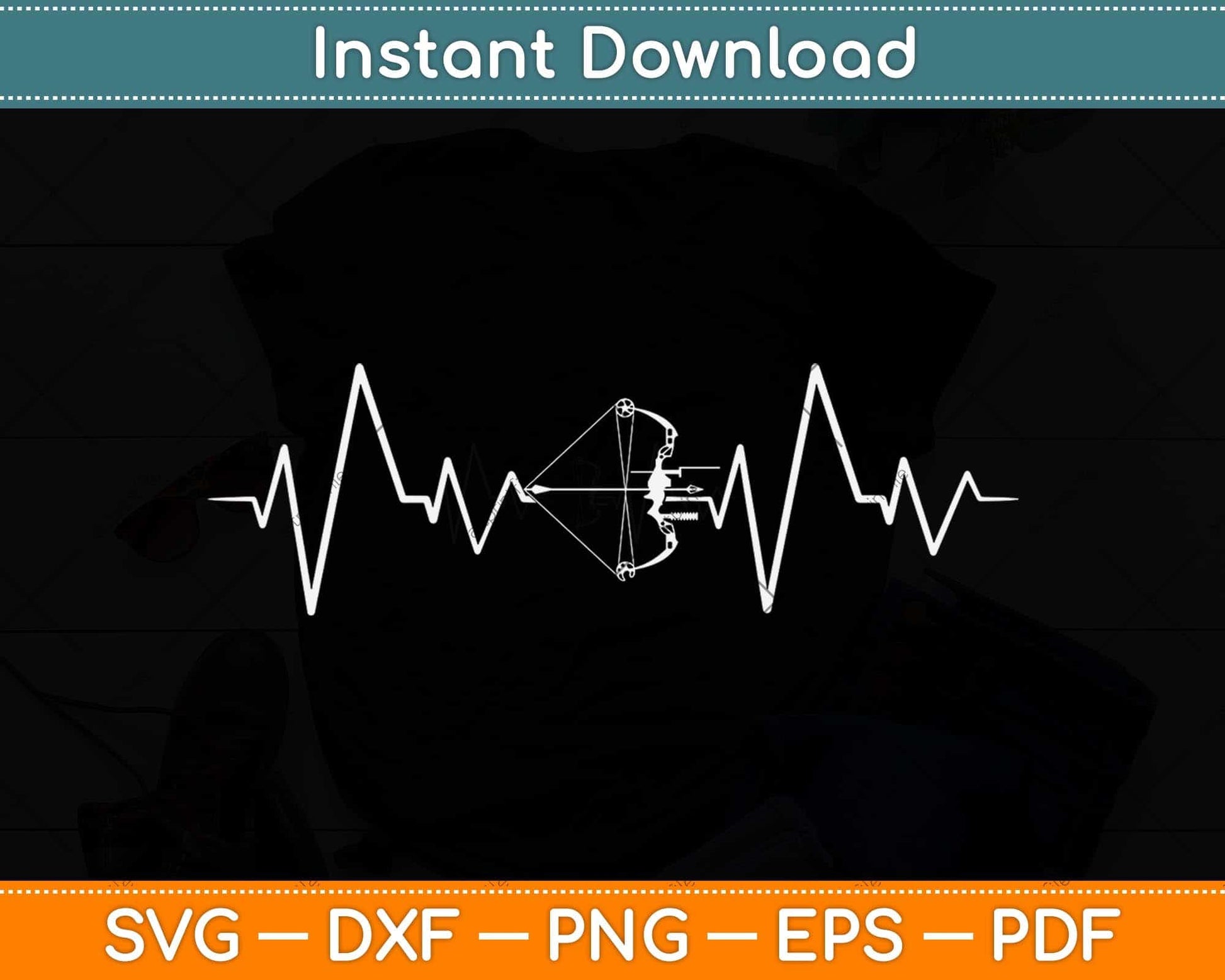 Heartbeat Archery Svg Png Dxf Digital Cutting File