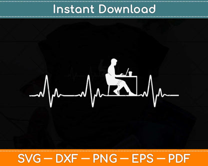 Heartbeat Design for proud Workaholics Svg Png Dxf Digital Cutting File