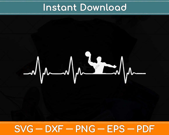 Heartbeat Pulse ECG Water Polo Svg Png Dxf Digital Cutting File