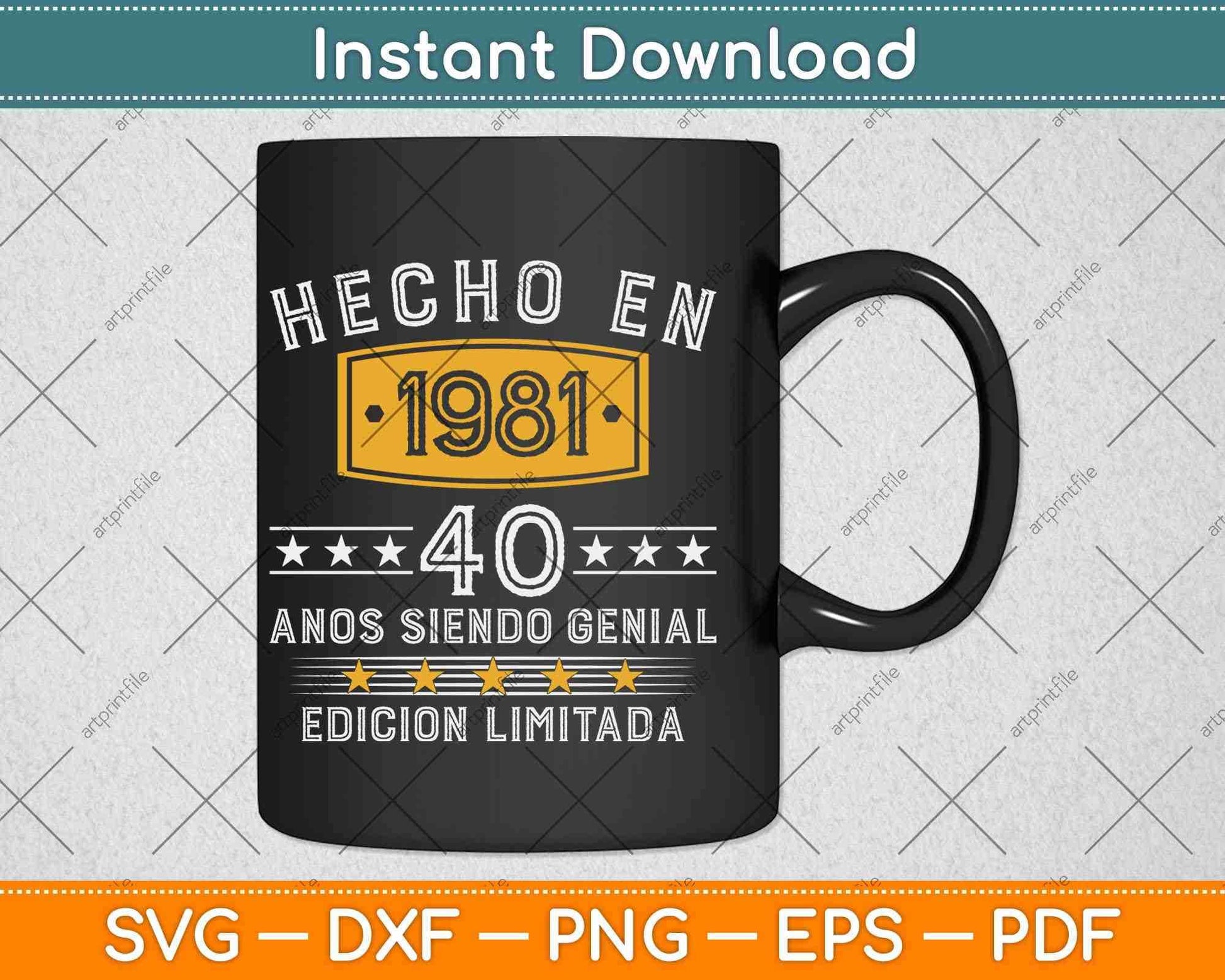 Hecho en 1981, 40 años siendo Genial 40 cumpleaños Camiseta Svg Png Dxf File