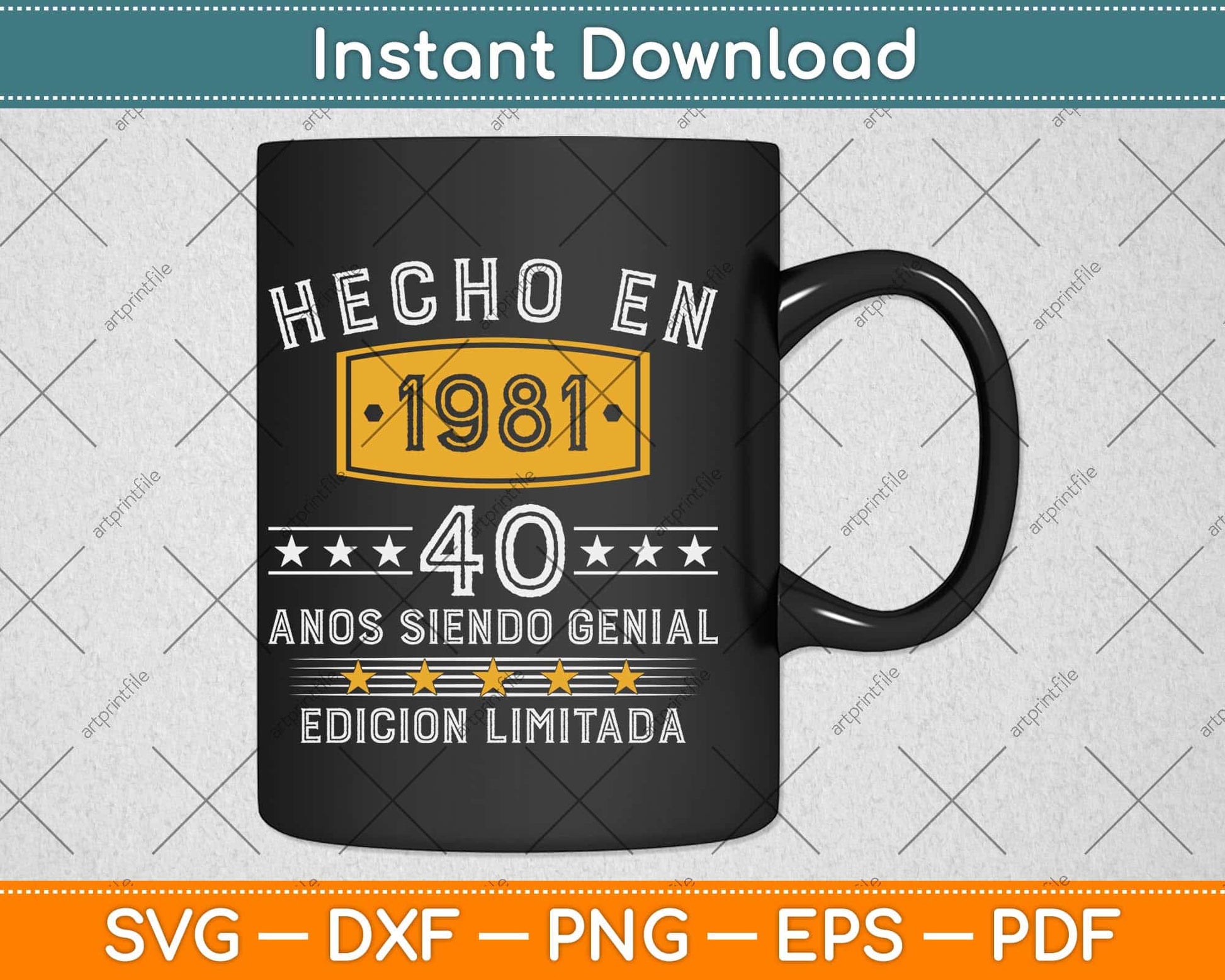 Hecho En 1981 Regalo Para Hombre Mujer 40 Años Cumpleaños Svg Png Dxf File