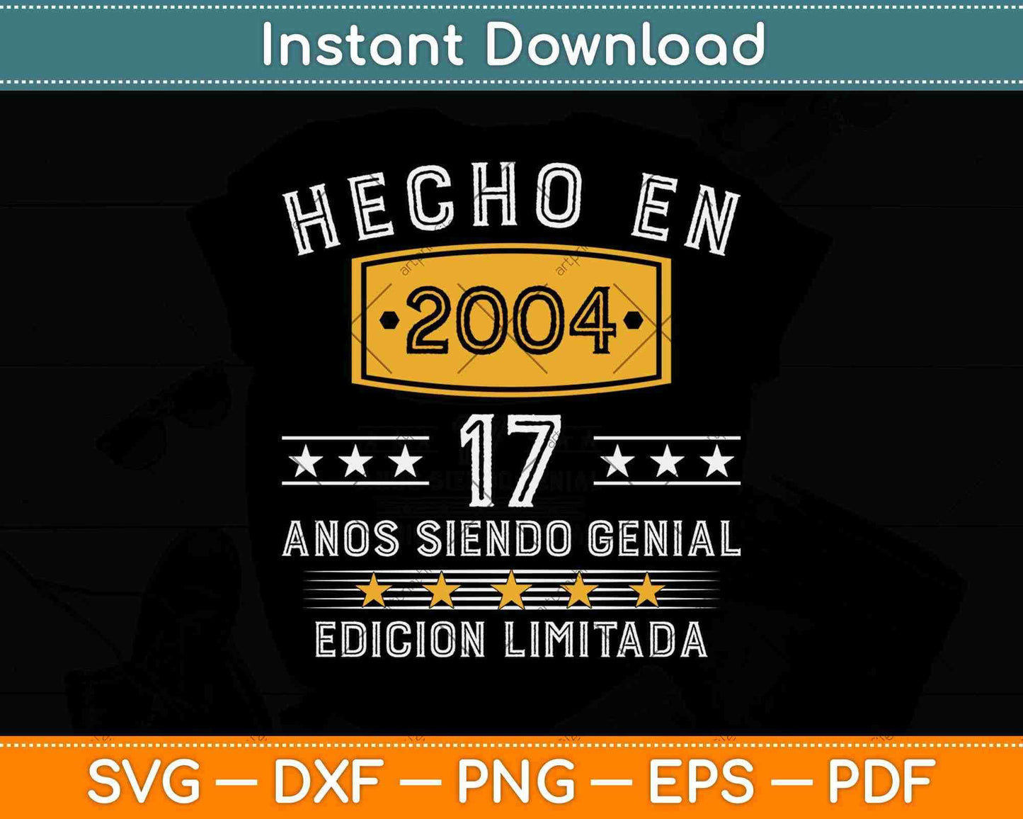 Hecho En 2004 Vintage 17 Anos Siendo Genial Edicion Limitada Svg Png Dxf File