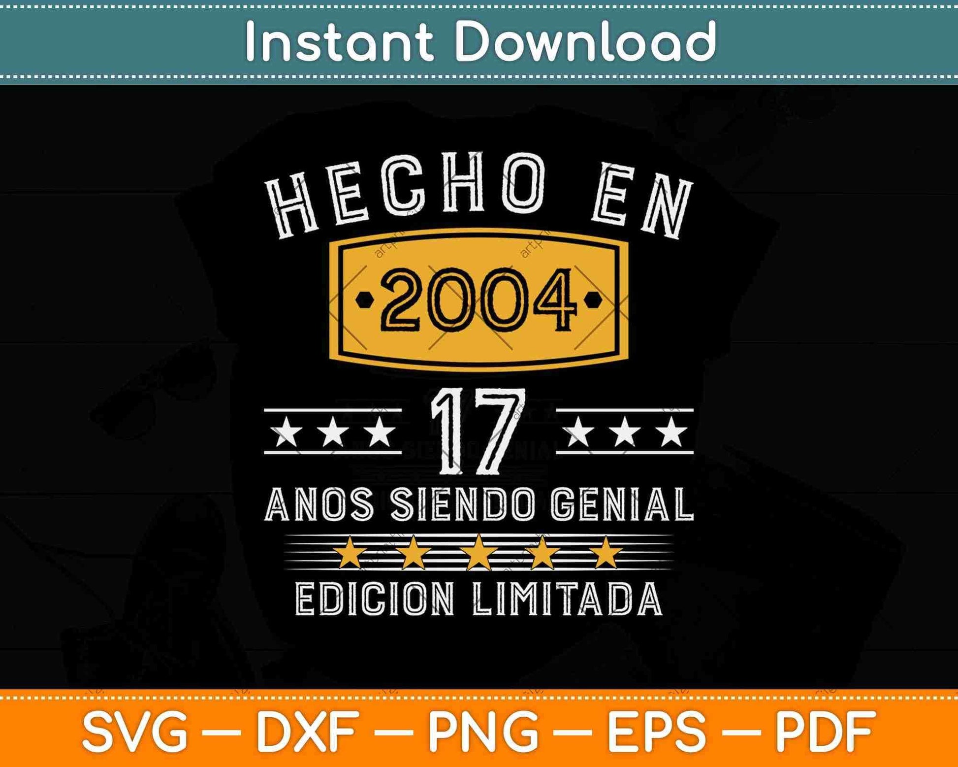 Hecho En 2004 Vintage 17 Anos Siendo Genial Edicion Limitada Svg Png Dxf File
