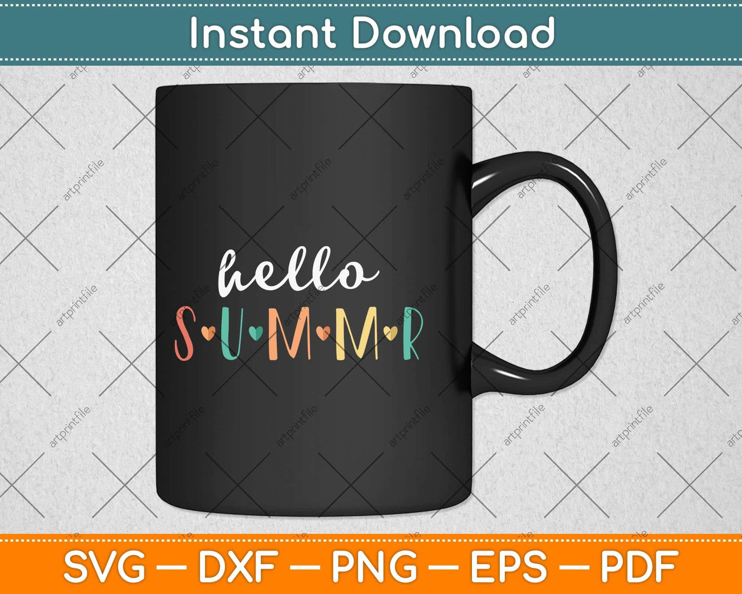 Hello Summer Cute Floral Design Summer Vacation Svg Png Dxf Digital Cutting File