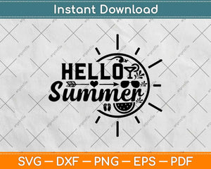 Hello Summer Funny Svg Design Cricut Printable Cutting File