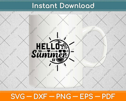 Hello Summer Funny Svg Design Cricut Printable Cutting File
