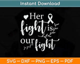 Her Fight Is Our Fight Breast Cancer Support Svg Png Dxf Digital Cutting File