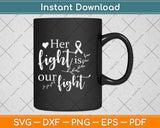 Her Fight Is Our Fight Breast Cancer Support Svg Png Dxf Digital Cutting File