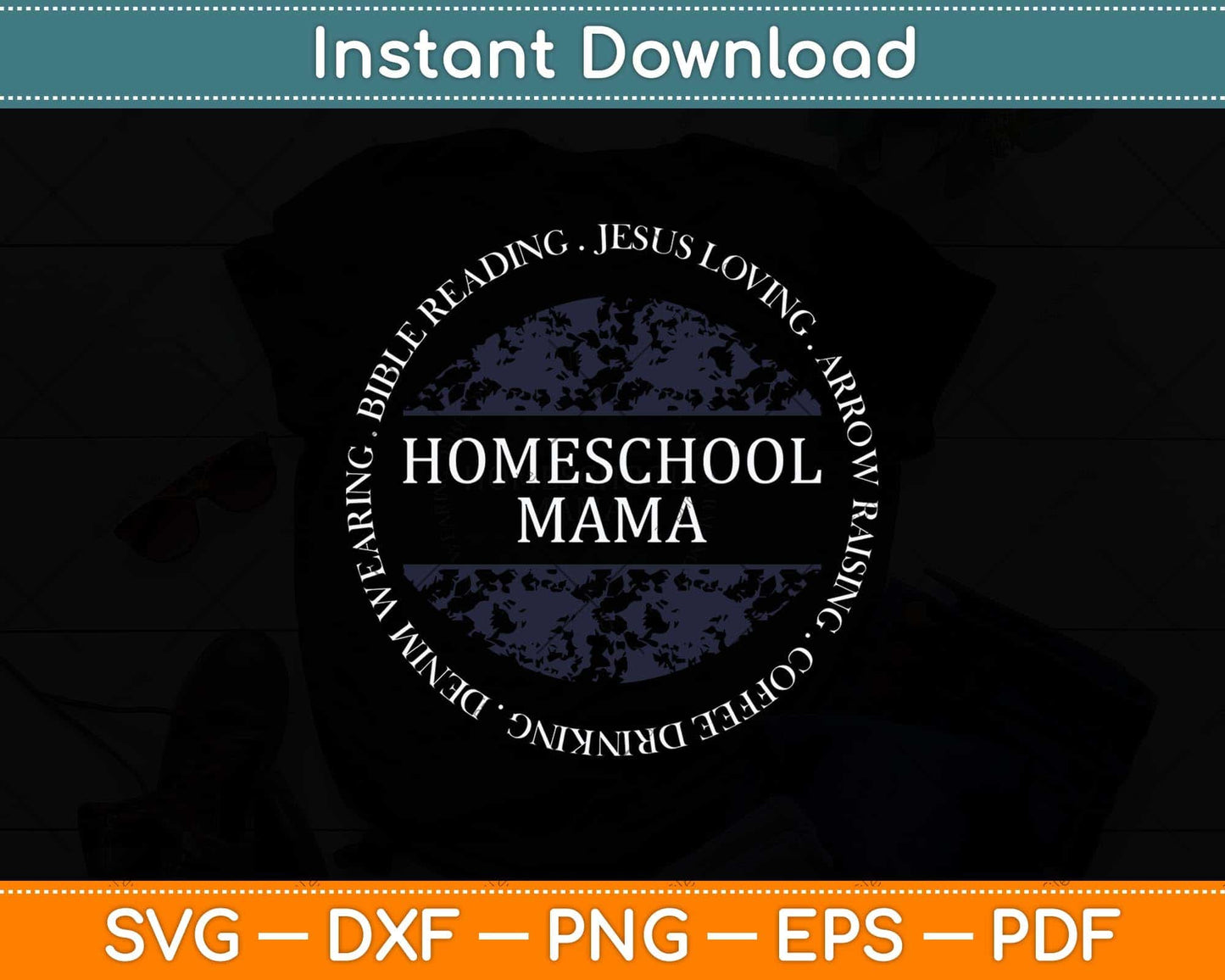 Homeschool Mama Funny Christian Mom Mother Coffee Bible Svg Cutting File