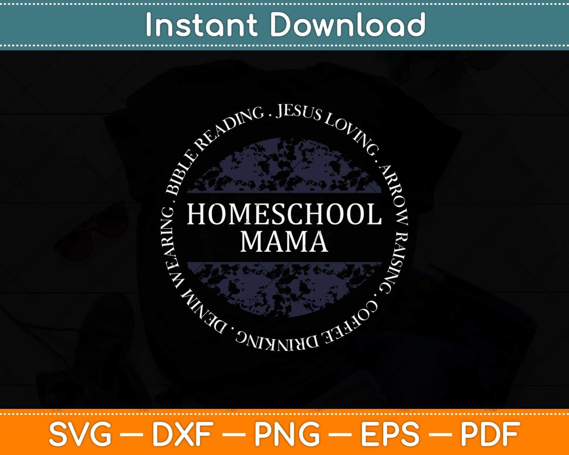 Homeschool Mama Funny Christian Mom Mother Coffee Bible Svg Cutting File