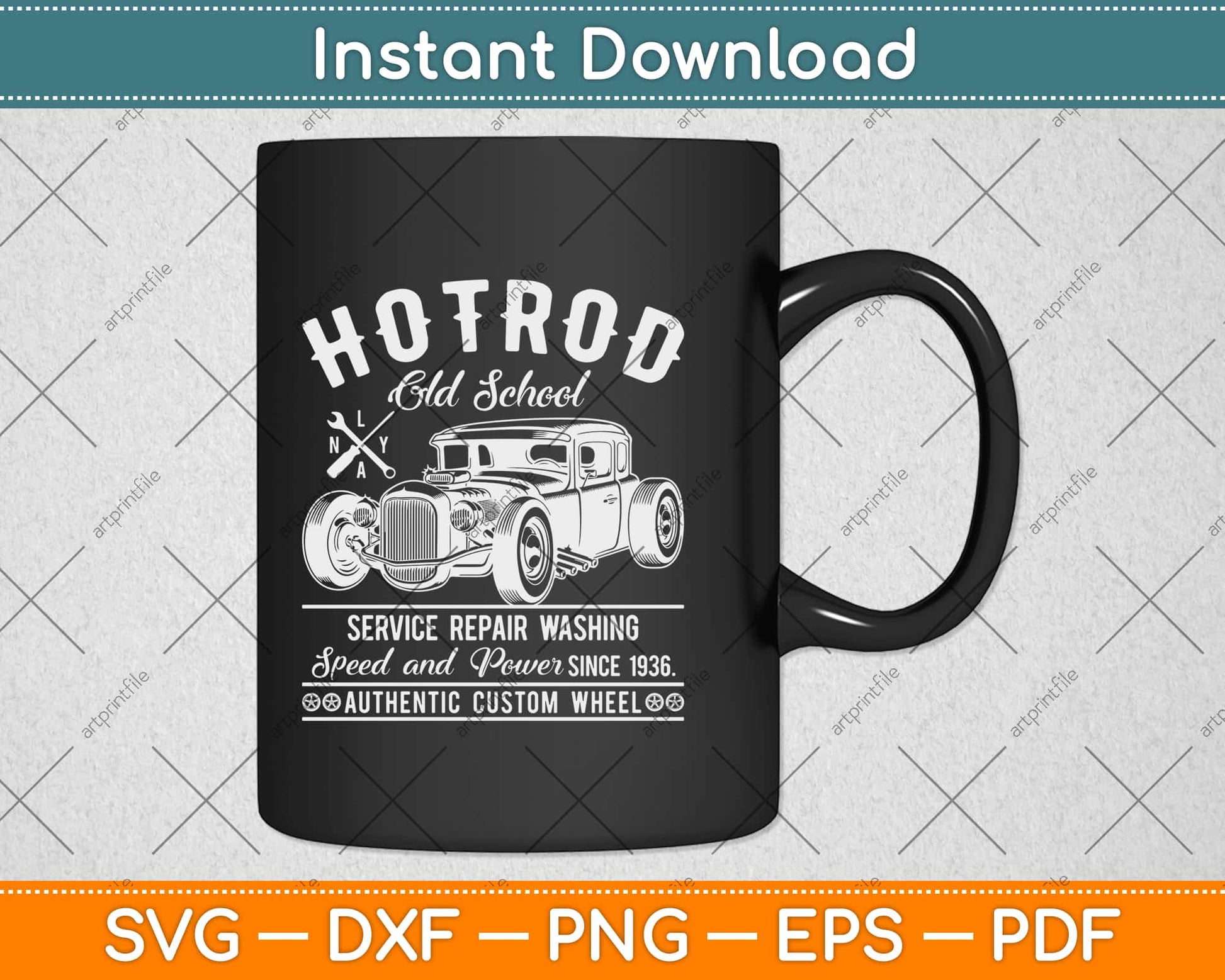 Hot Rod Old School Speed And Power Svg Design Cricut Printable Cutting Files