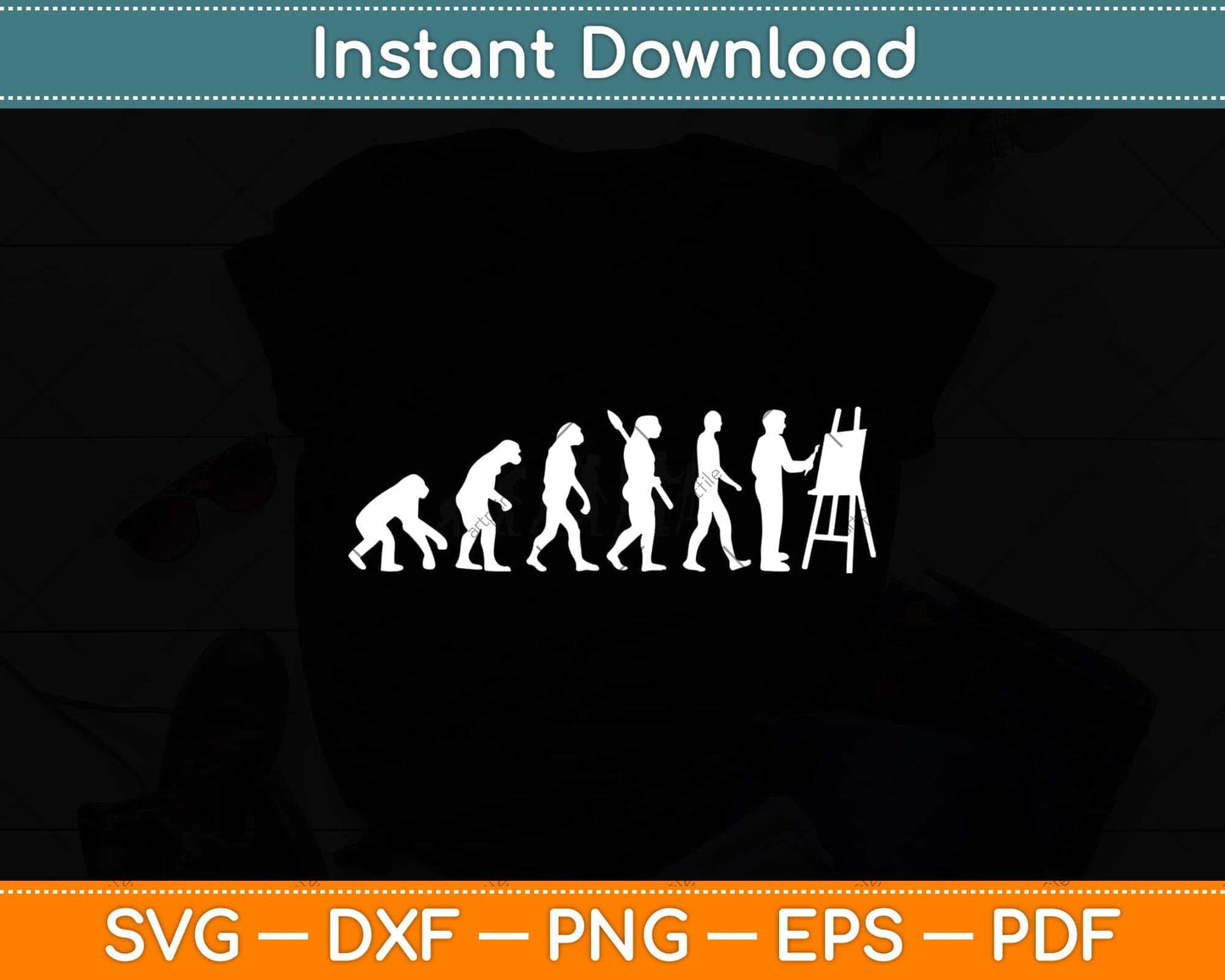 House Painter Evolution Fathers Day Svg Png Dxf Digital Cutting File