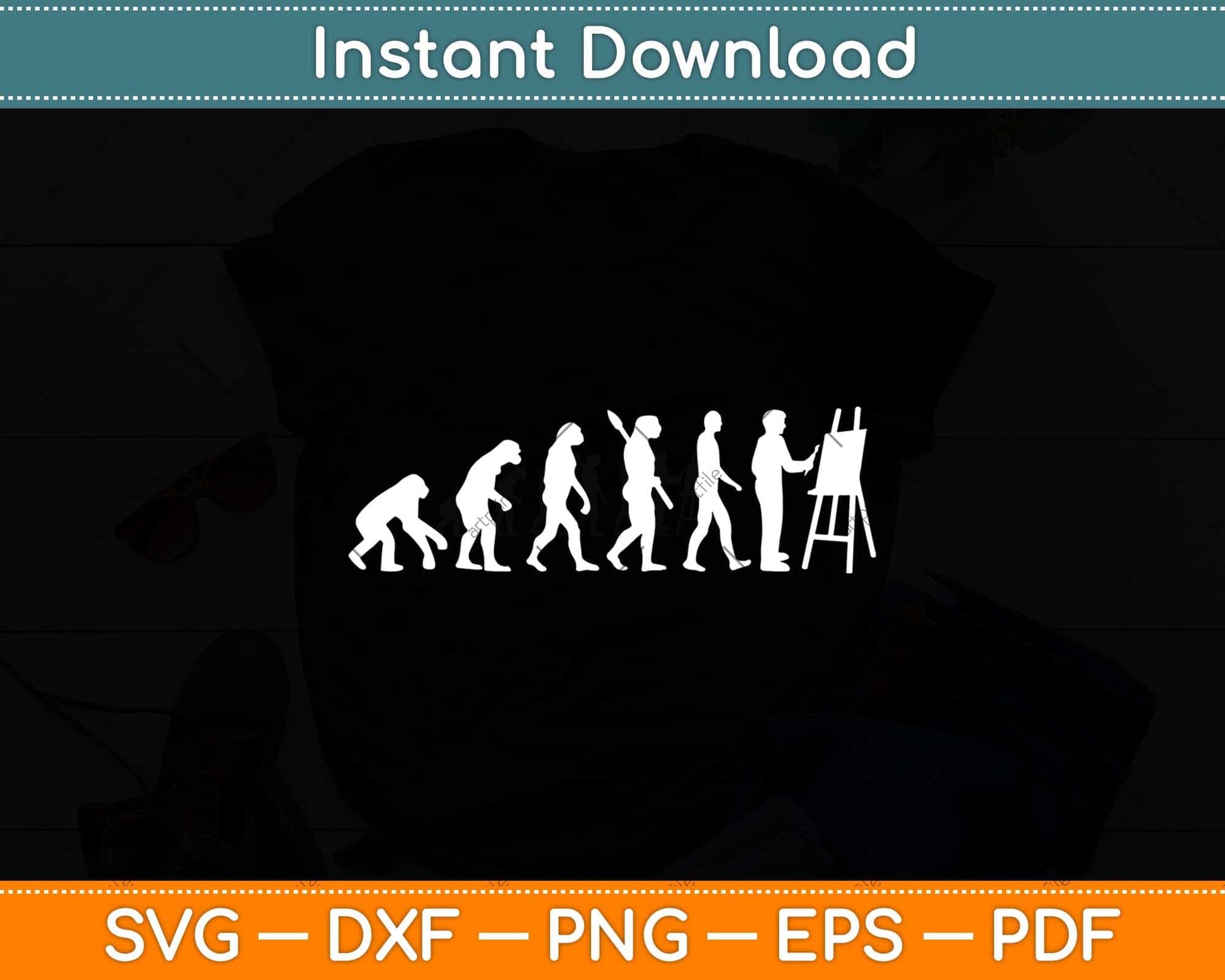 House Painter Evolution Fathers Day Svg Png Dxf Digital Cutting File