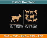 How It Started How It’s Going Goat Svg Png Dxf Digital Cutting File