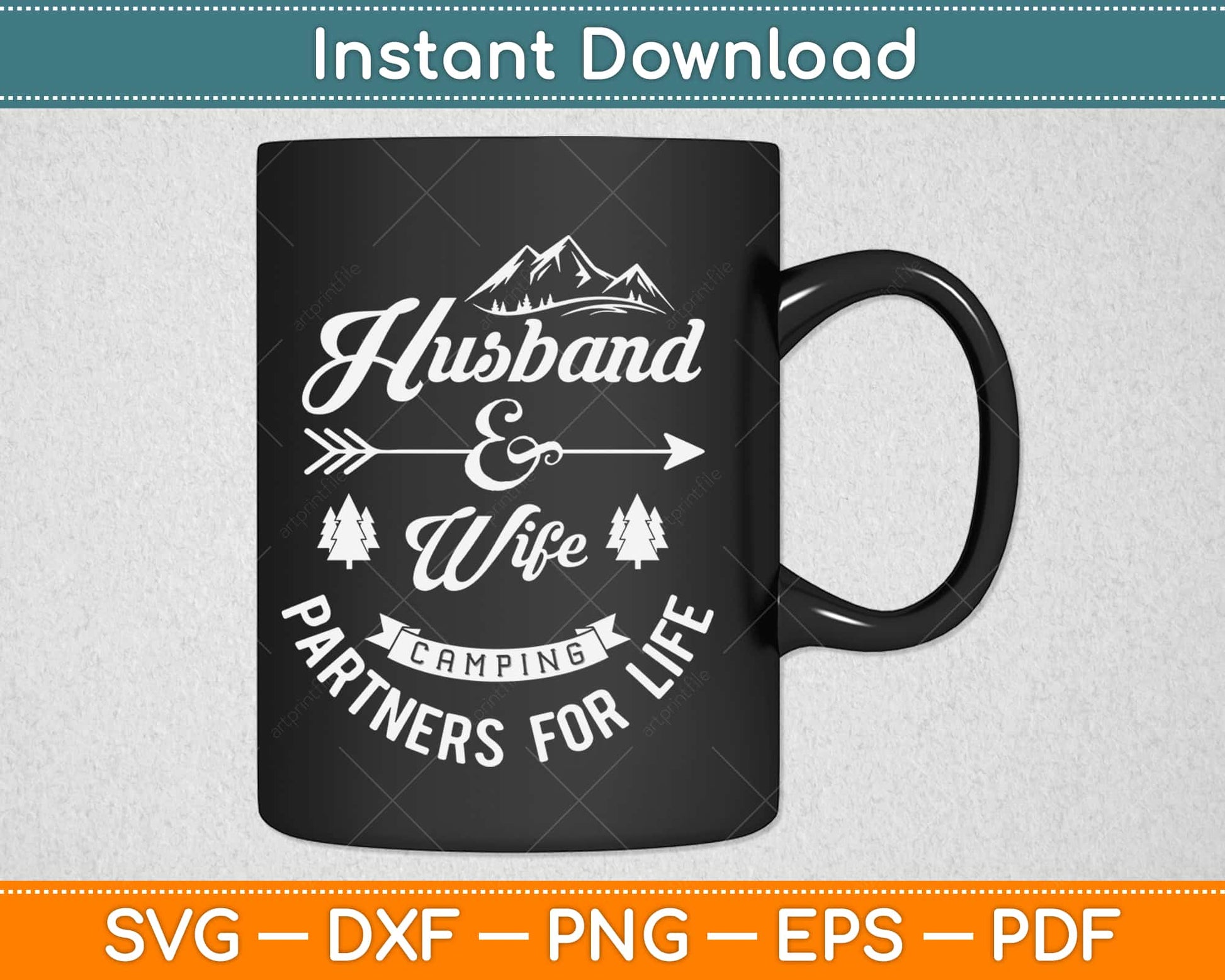 Husband And Wife Camping Partners For Life Couple Svg Design Cutting Files