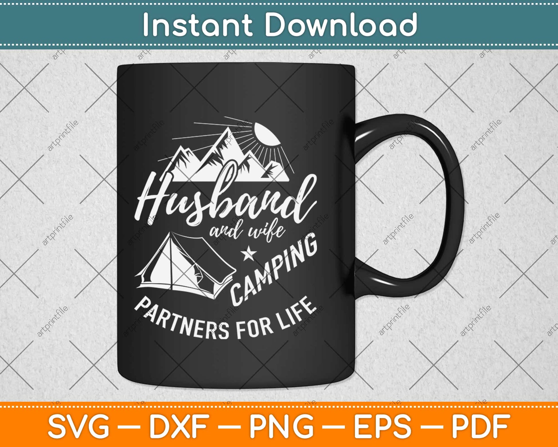 Husband and Wife Camping Partners For Life Svg Design Cricut Printable Cutting Files