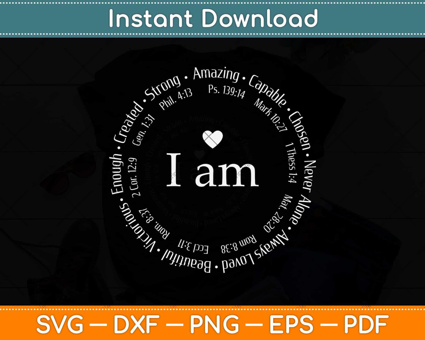 I am Circle Design Women's Positive Omens Affirmations Svg Png Dxf Digital Cutting File