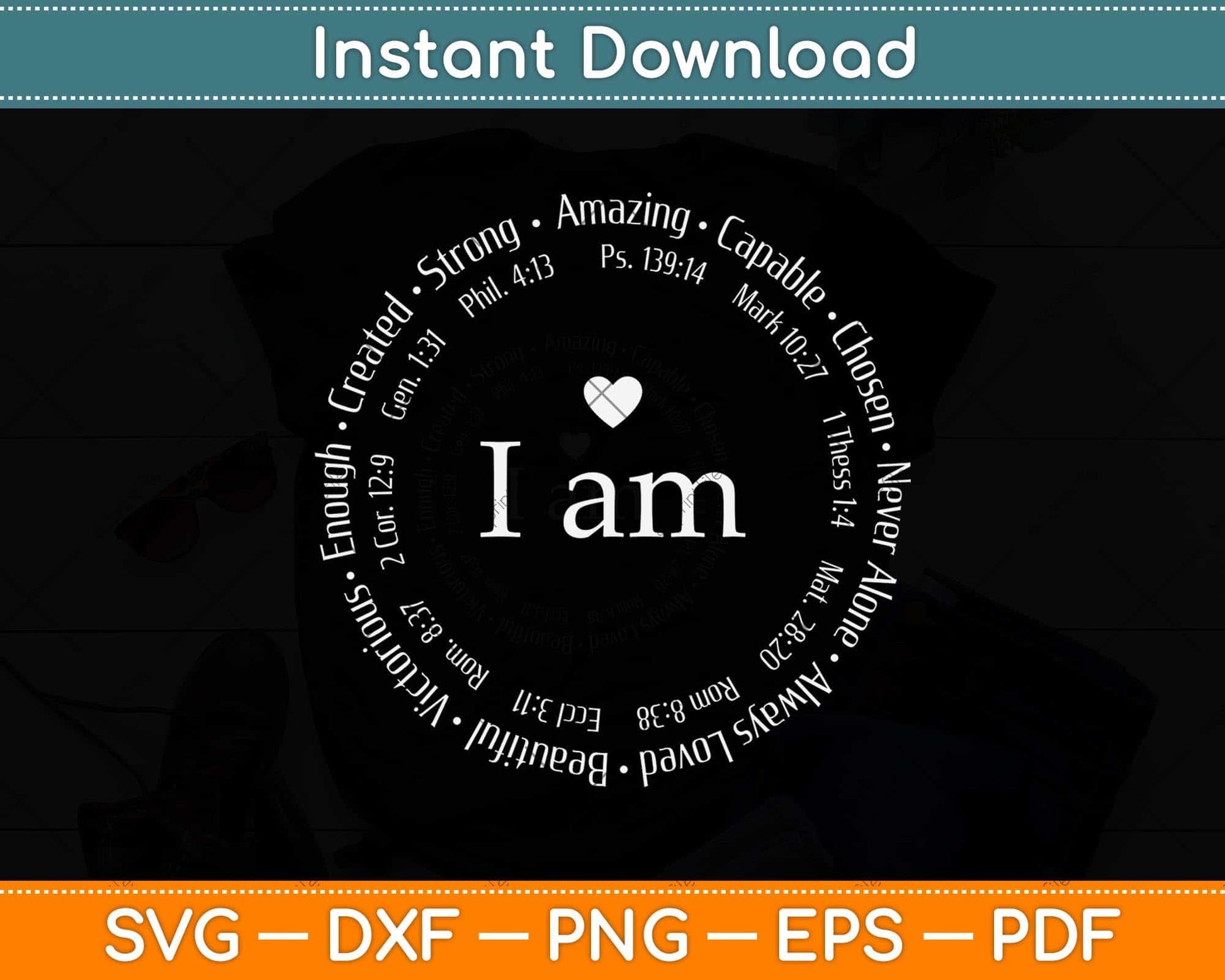 I am Circle Design Women's Positive Omens Affirmations Svg Png Dxf Digital Cutting File