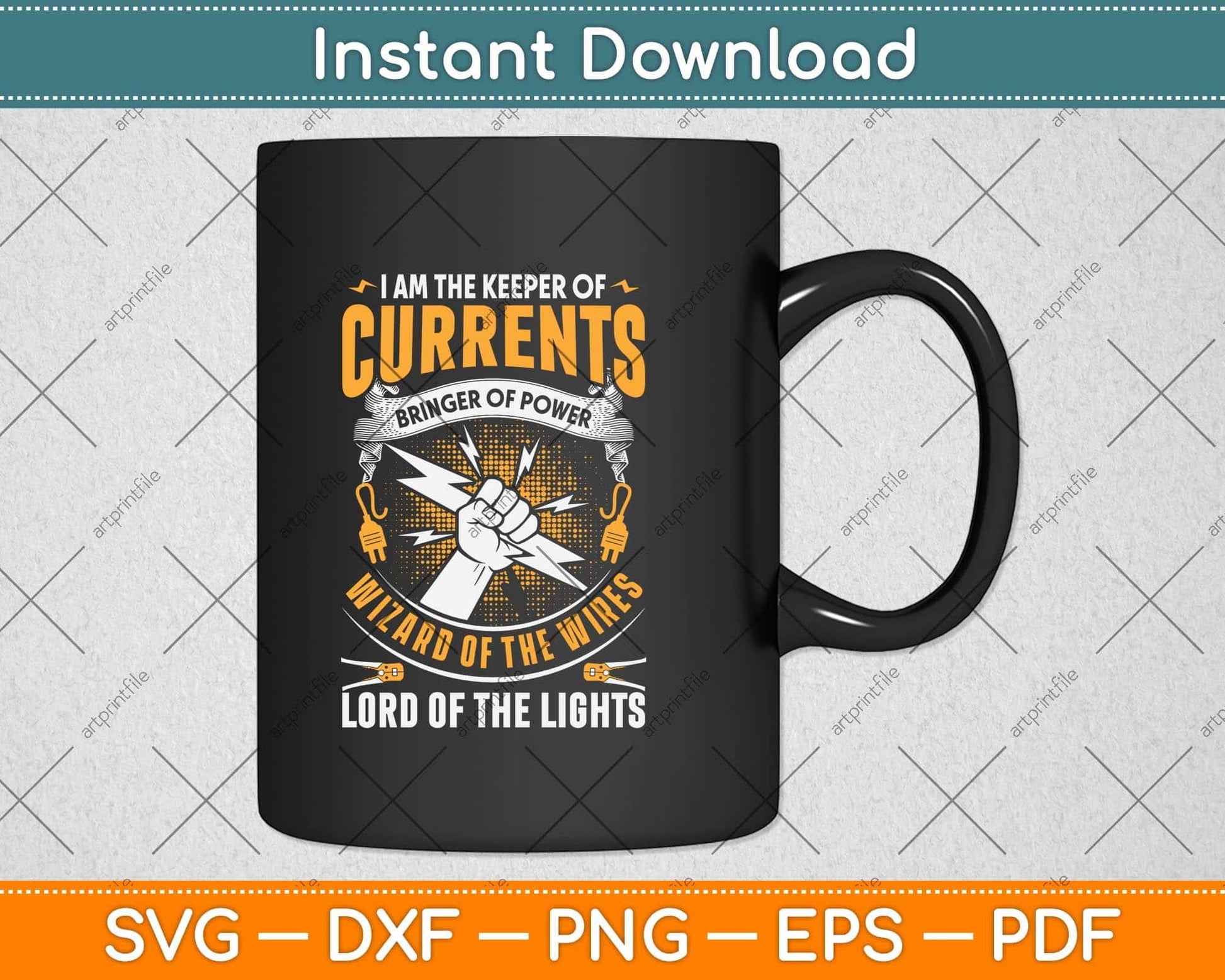 I Am Keeper Of The Currents Electrician Svg Png Dxf Digital Cutting File