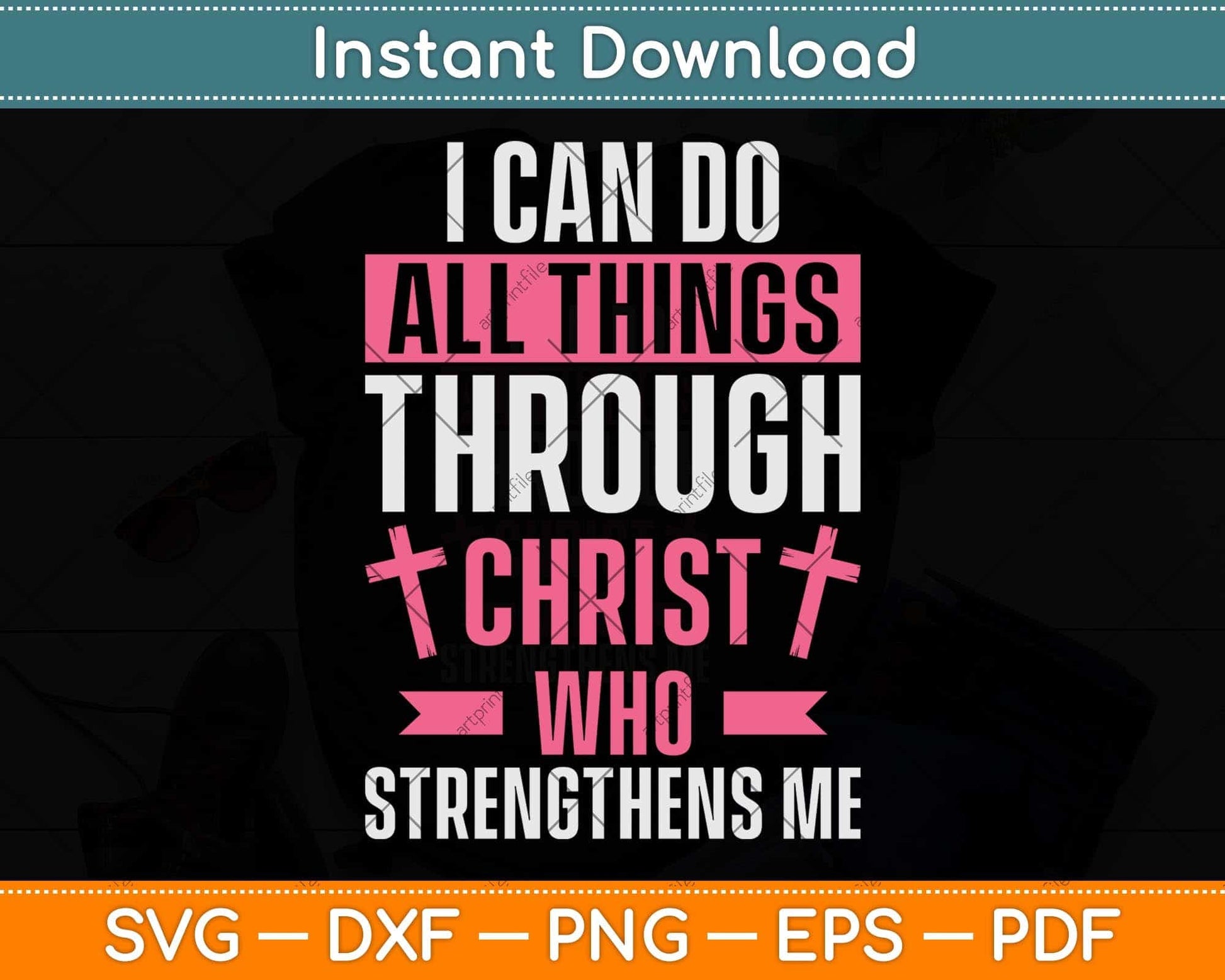 I Can Do All Things Through Christ Breast Cancer Awareness Svg Png Dxf Cutting File