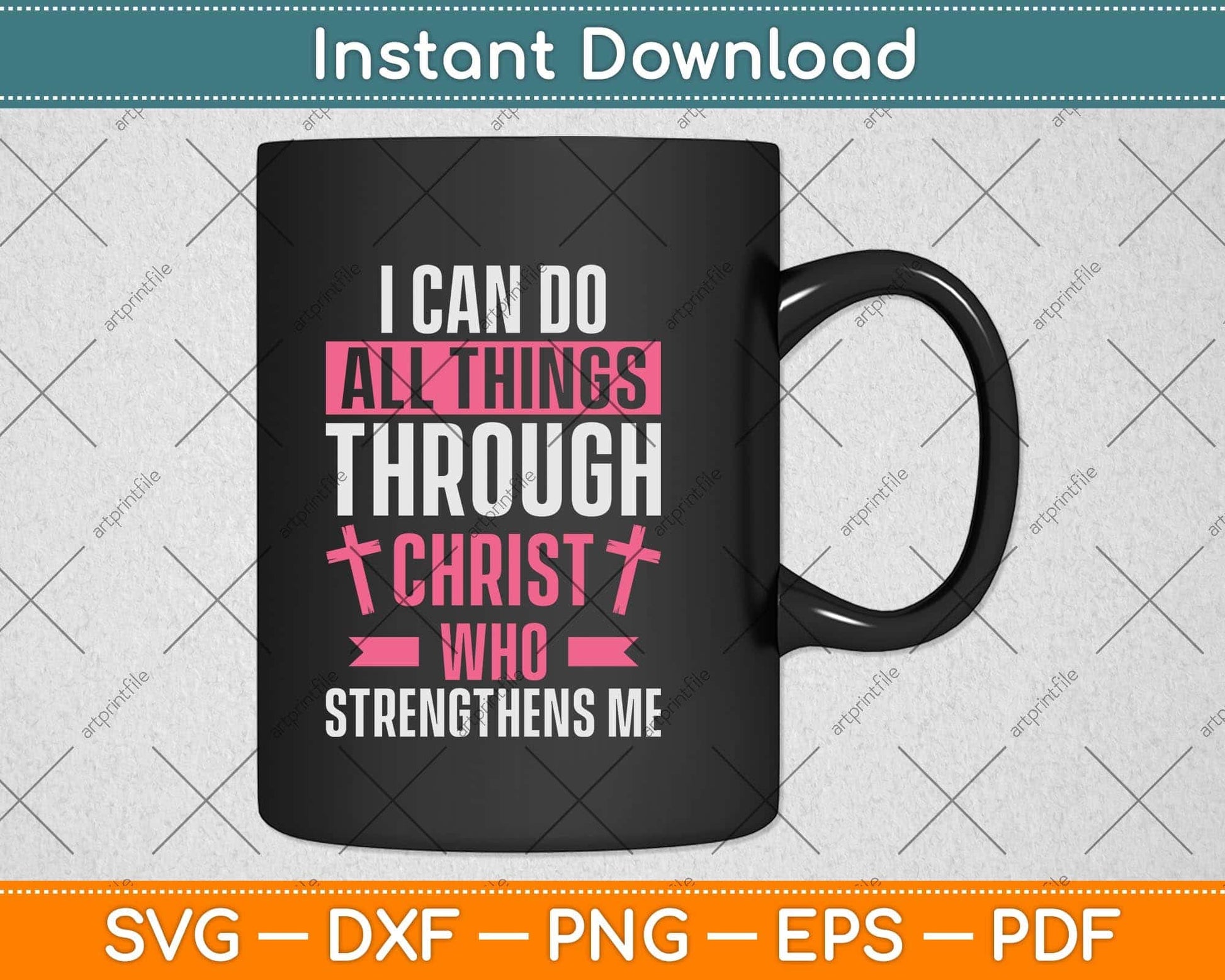 I Can Do All Things Through Christ Breast Cancer Awareness Svg Png Dxf Cutting File