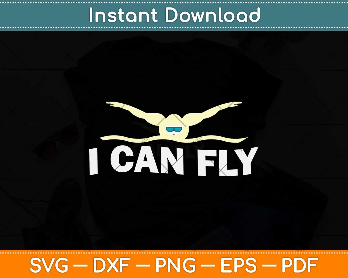 I Can Fly Swimming Svg Design Cricut Printable Cutting Files