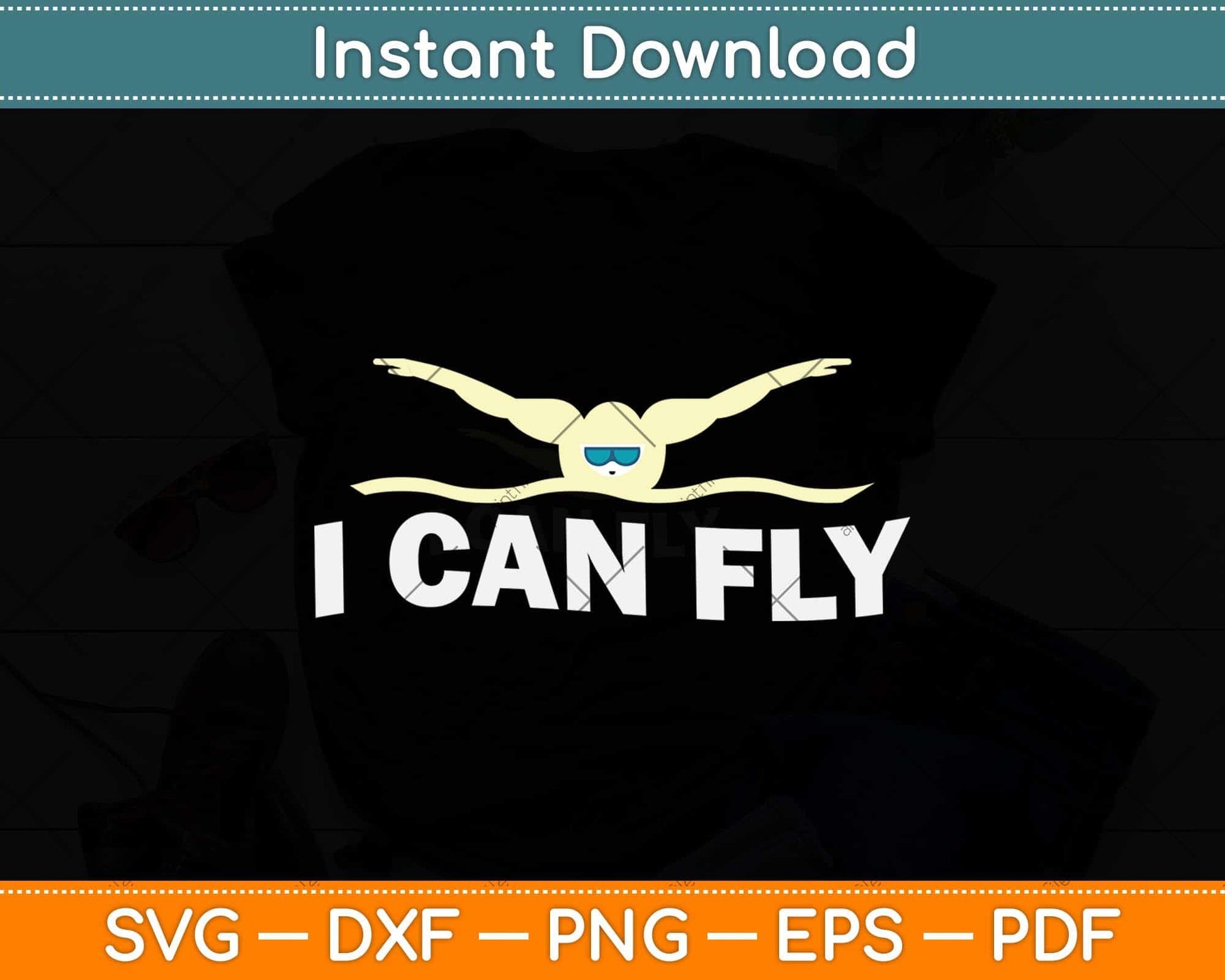 I Can Fly Swimming Svg Design Cricut Printable Cutting Files