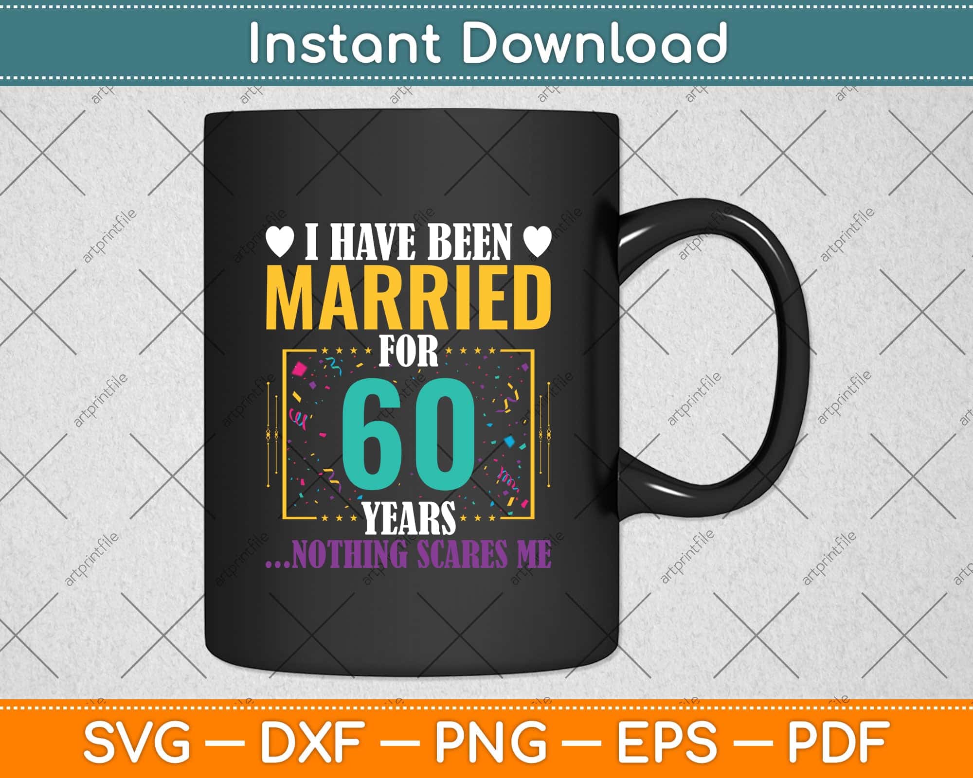 Happy 60th Anniversary SVG 60th Wedding Anniversary Commercial 