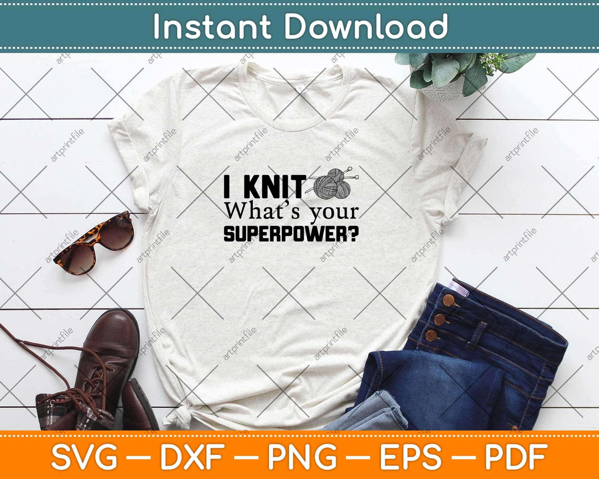 I Knit What’s Your Superpower Svg Design Cricut Printable Cutting File