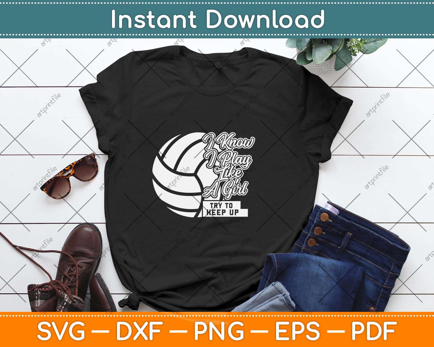 I Know I Play Like A Girl Volleyball Funny Svg Design Cricut Printable Cutting File