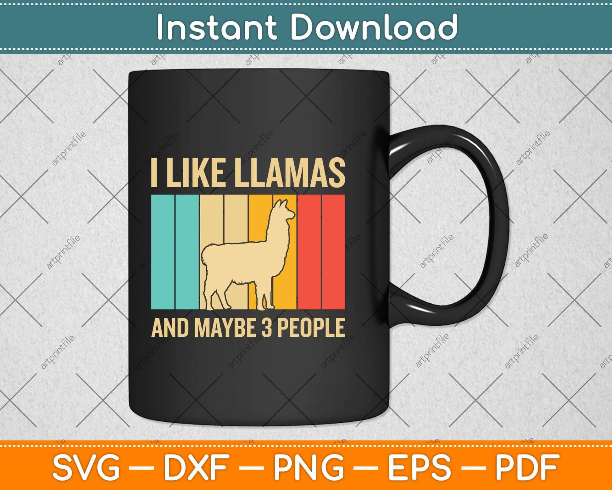 I Like Llamas And Maybe 3 People Funny Llama Svg Png Dxf Digital Cutting File