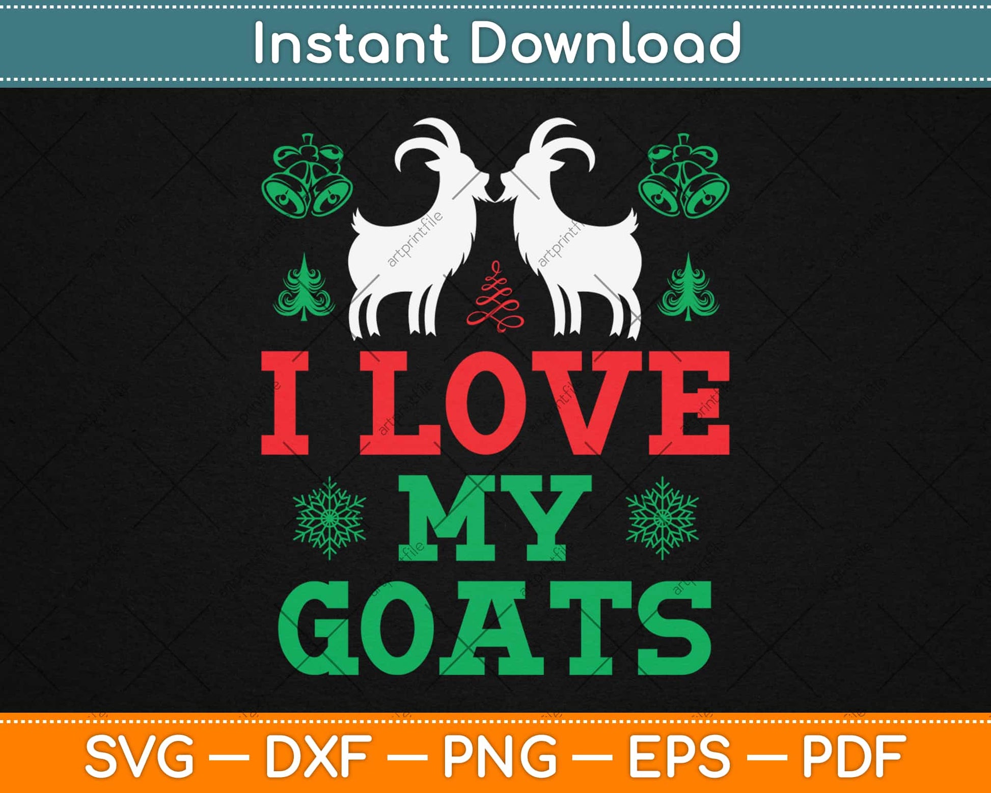 I Love My Goats Svg Design Cricut Printable Cutting Files