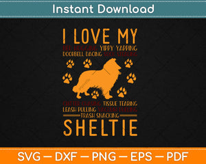 I Love My Sheltie Dog Lover Svg Design Cricut Printable Cutting Files