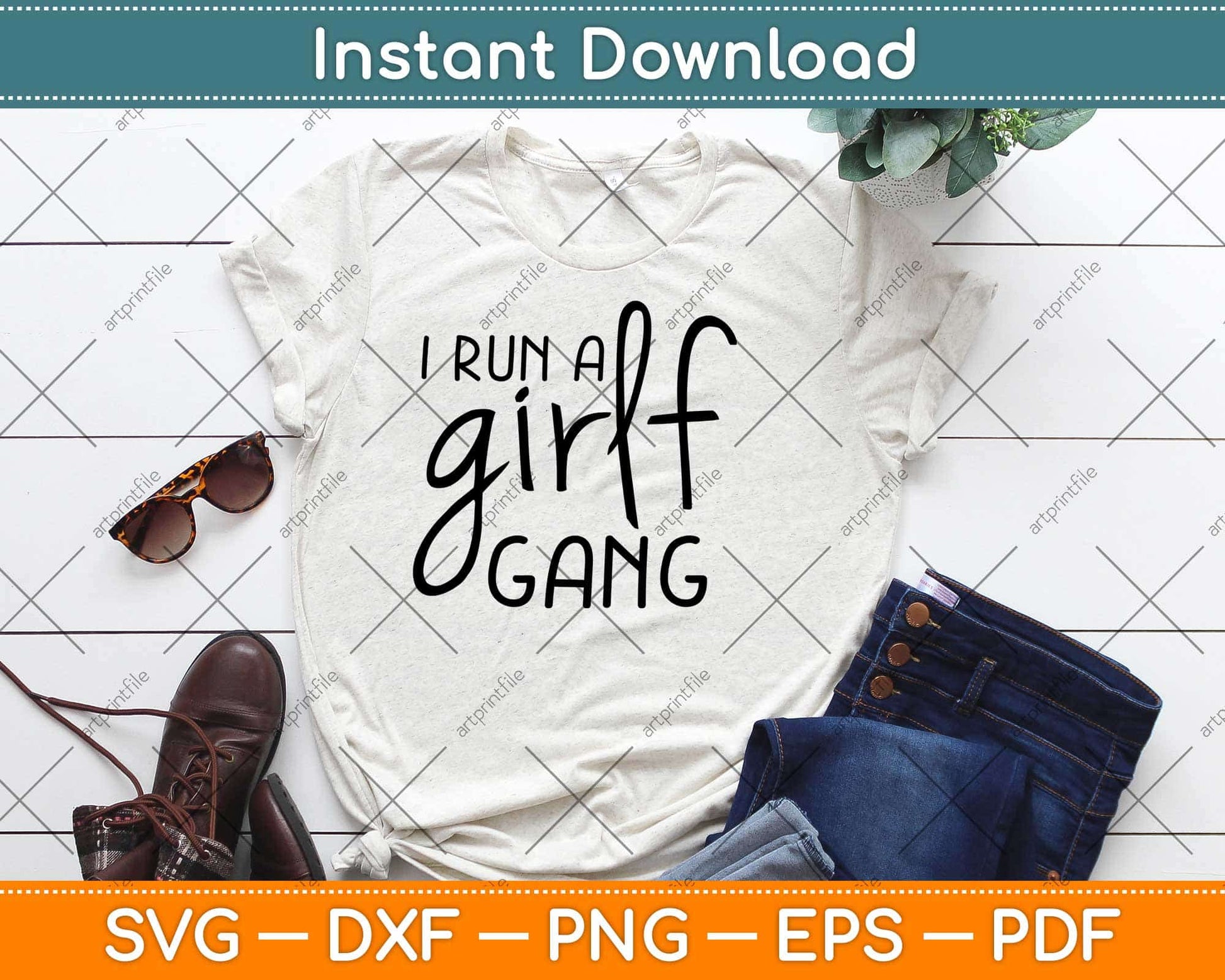 I Run A Girl Gang Girl Gang Mother And Son Svg Design Cricut Printable Files