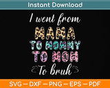 I Went From Mama To Mommy To Mom To Bruh Funny Birthday Svg Png Dxf Cutting File