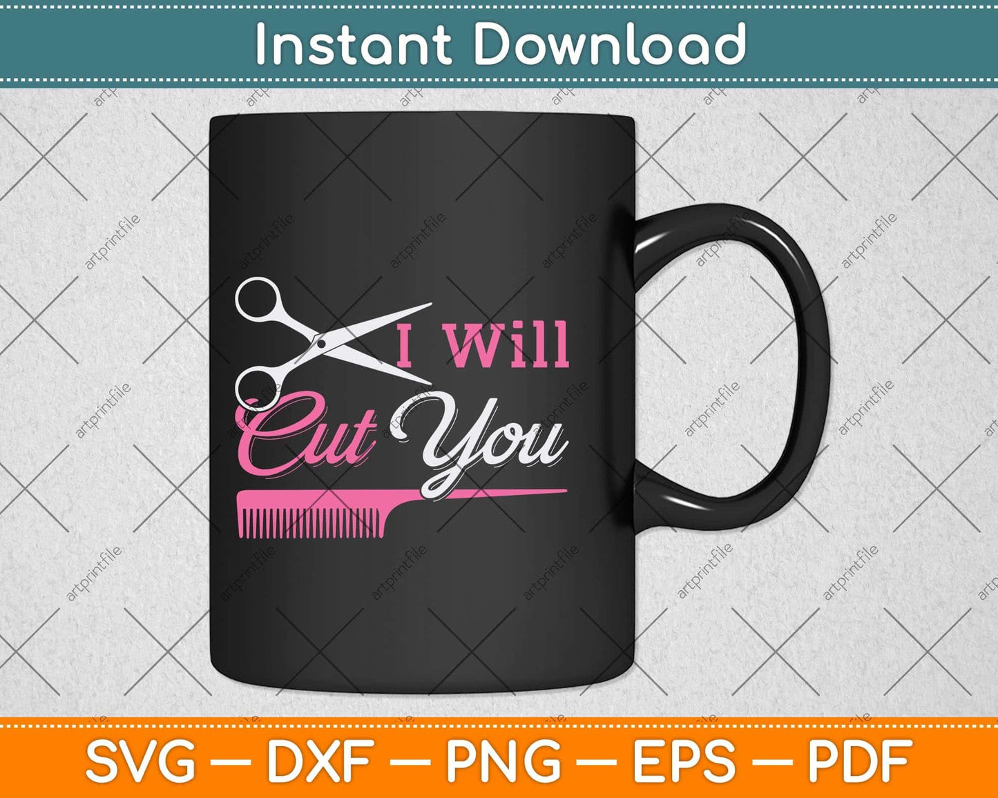 I Will Cut Women's Hairdresser Gift Salon Hairstylist Svg Png Dxf Digital Cutting File